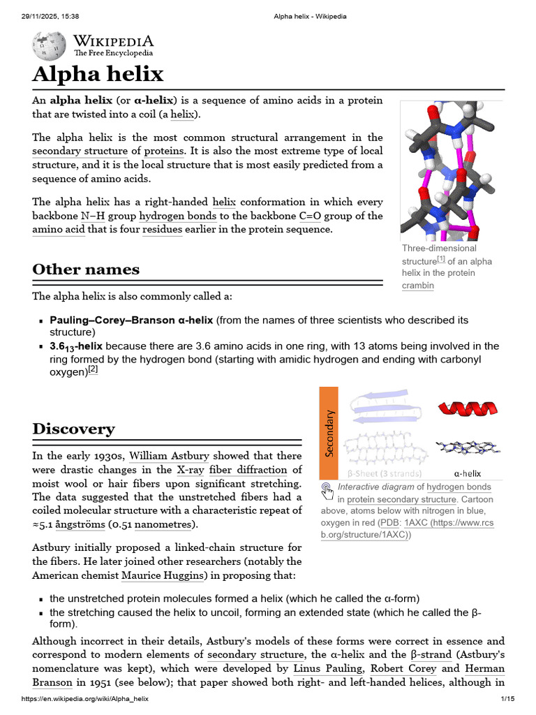 lpha helix structure | PDF | Alpha Helix | Amino Acid