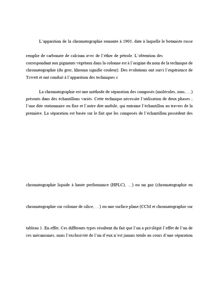 Techniques et principes de chromatographie | PDF | Chromatographie ...