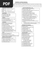 Resumo esquemático - Primeira Guerra Mundial