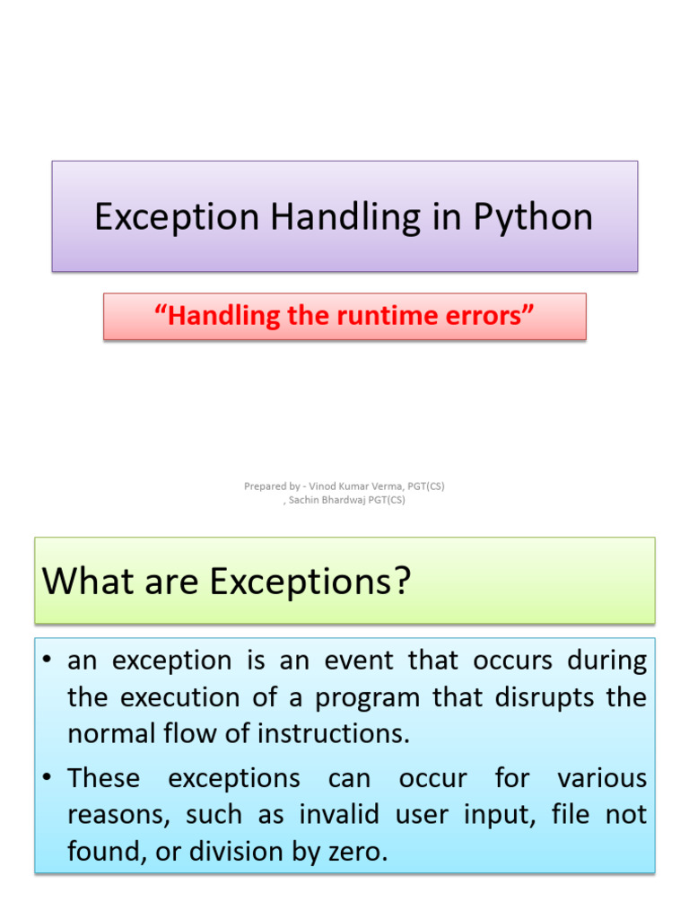 016. Exception Handling in Python - Web | PDF | Computer Engineering ...