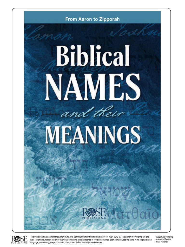 Biblical Names and Their Meanings eChart | PDF | Bible | Jesus