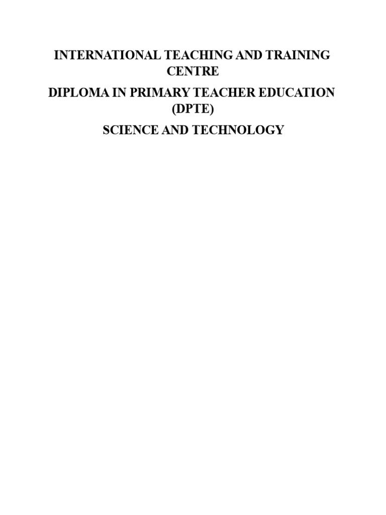 Diploma in Primary Teacher Education | PDF | Osmosis | Vacuole
