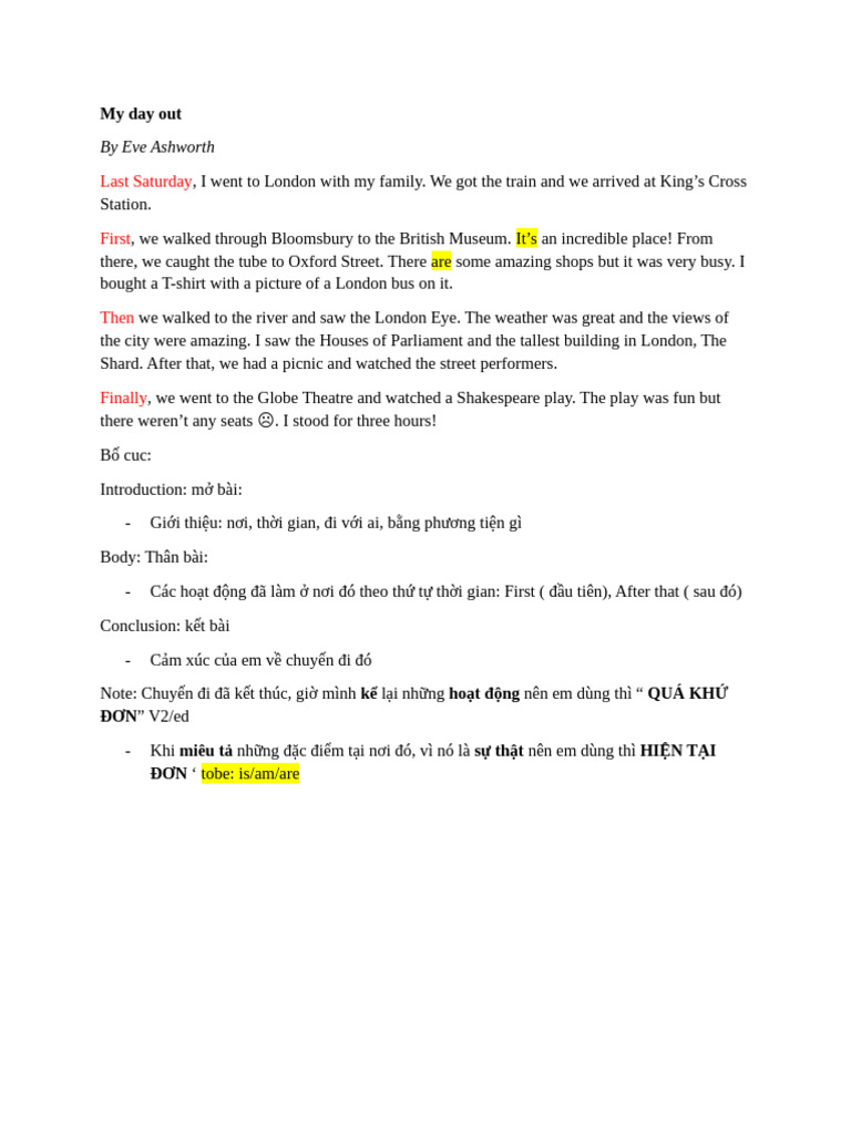 Writng - A Short Trip | PDF