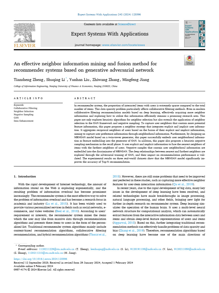 GAN-Based Neighbor Mining for Recommendations | PDF | Deep Learning ...