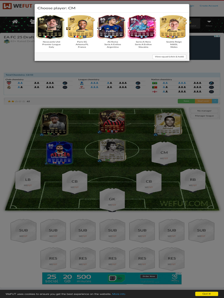 EA FC 25 Draft Simulator Tool | PDF | Sports | Association Football