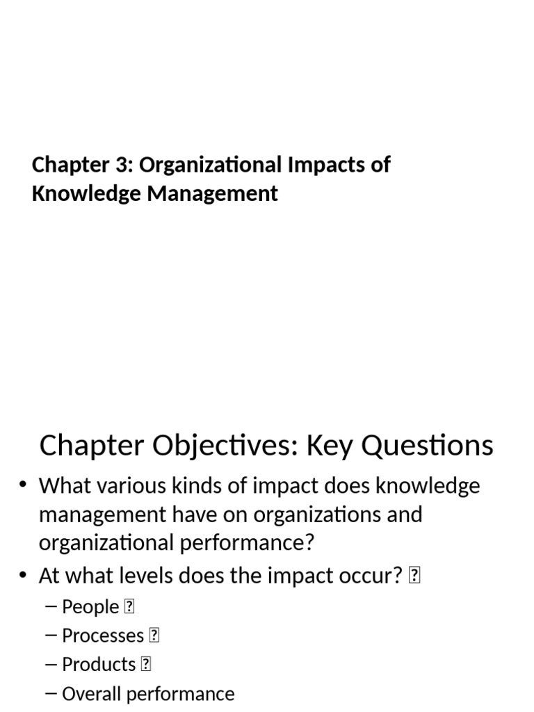 Organizational Impacts of Knowledge Management | PDF | Economies Of ...