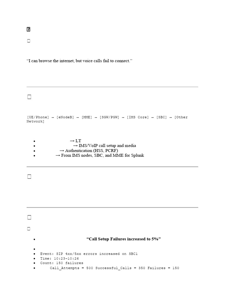 Scenario: VoLTE Call Failure | PDF | Ip Multimedia Subsystem | Data ...