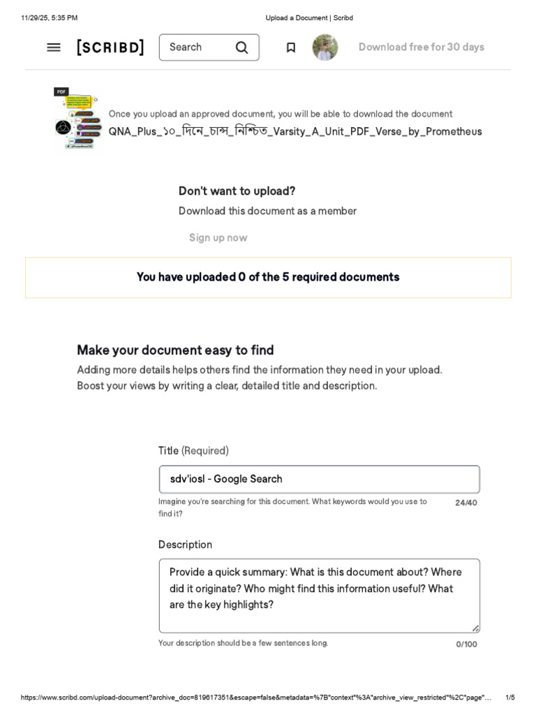 Upload A Document - Scribd | PDF | Scribd