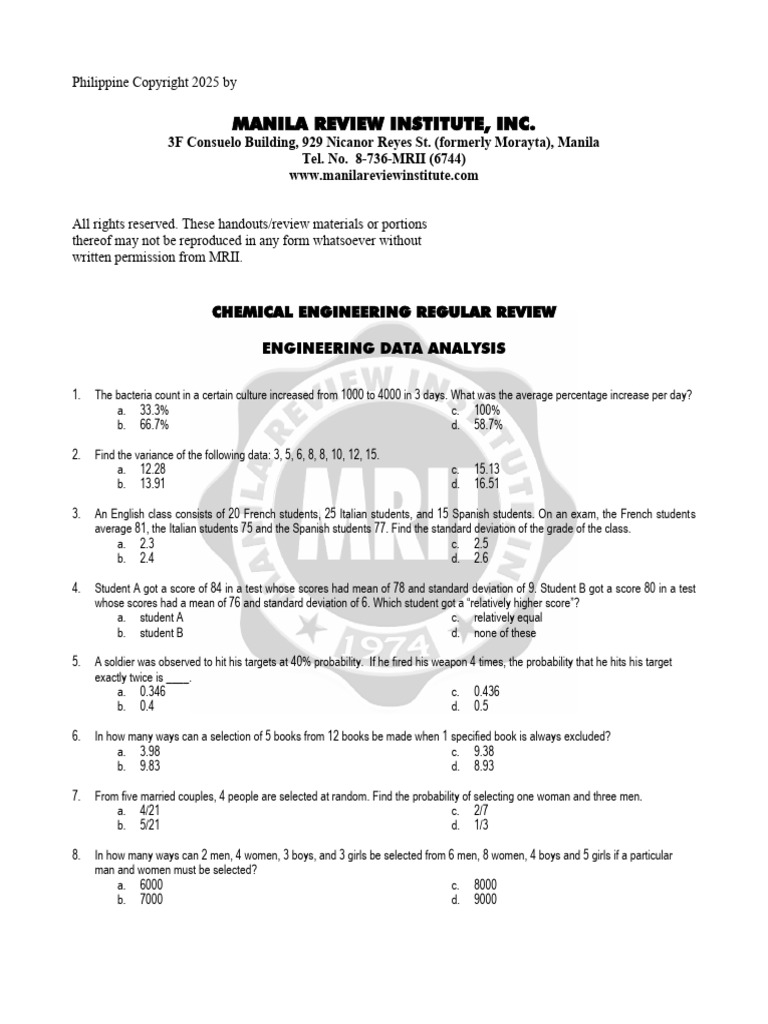 Engineering Data Analysis Handout 2 | PDF | Chess Theory | Chess