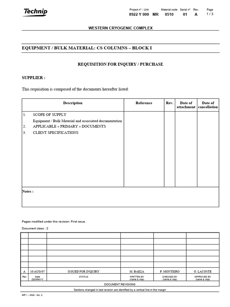 8922Y 000 MR 0510 01 - RevA | PDF | Mechanical Engineering