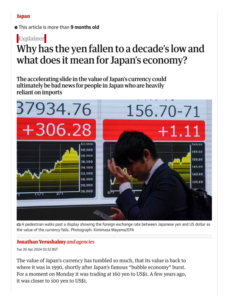Why Has The Yen Fallen To A Decade's Low A | PDF | Japanese Yen ...