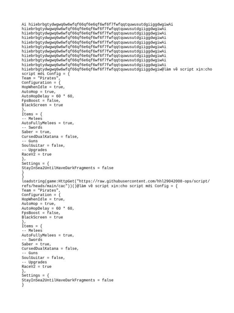 Pirate Game Script Configuration Guide | PDF | Sword