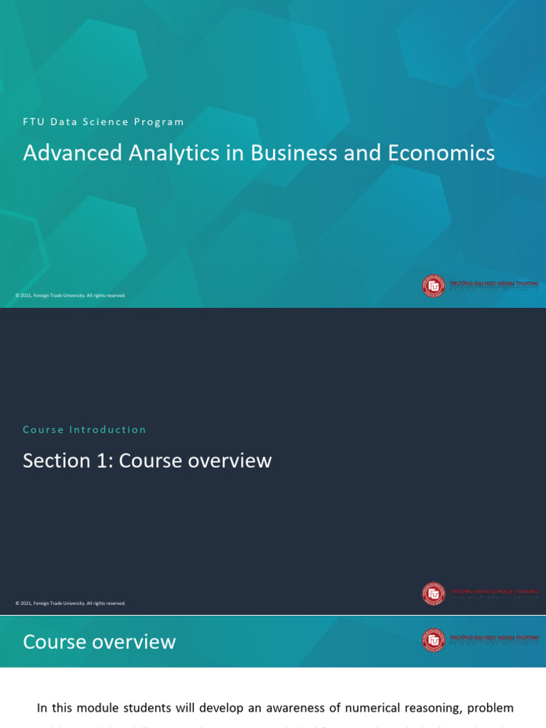 Lecture 7.a. Course Overview | PDF | Data Science | Data