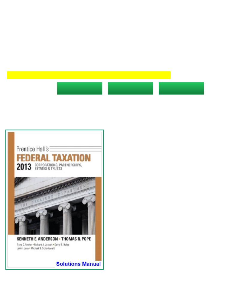 Prentice Halls Federal Taxation 2013 Corporations Partnerships Estates and Trusts 26th Edition ...