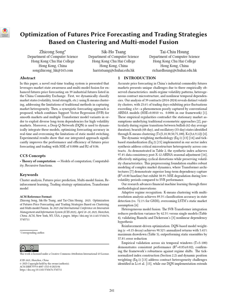 Futures Price Forecasting Optimization | PDF | Support Vector Machine ...