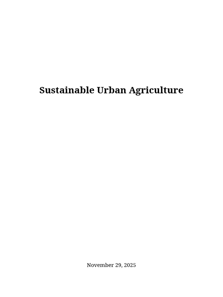 Sustainable Urban Agriculture Overview | PDF | Urban Agriculture ...