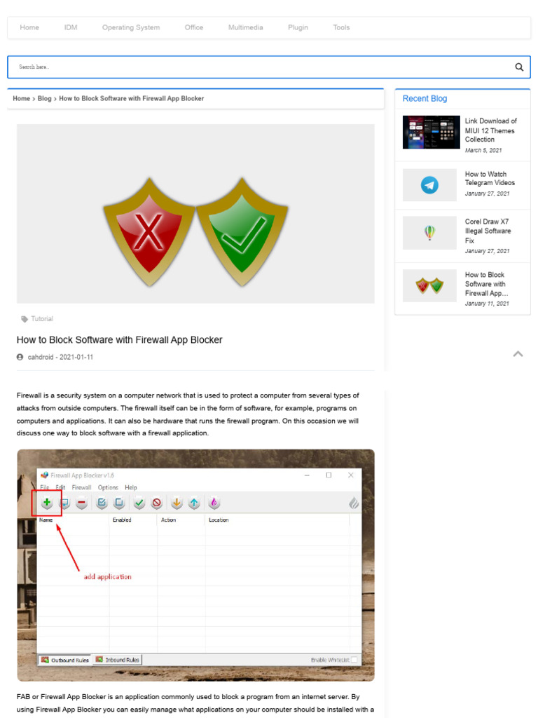 FAB (Firewall App Blocker) How To Block Software With FAB | PDF ...