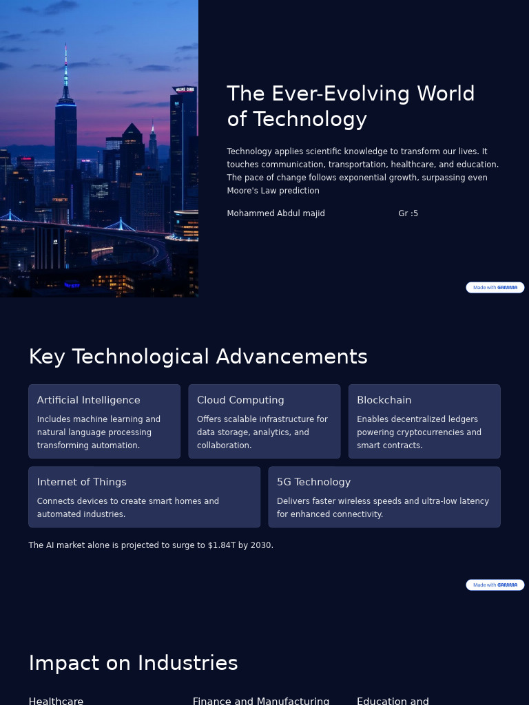 The Ever Evolving World of Technology | PDF | Artificial Intelligence ...