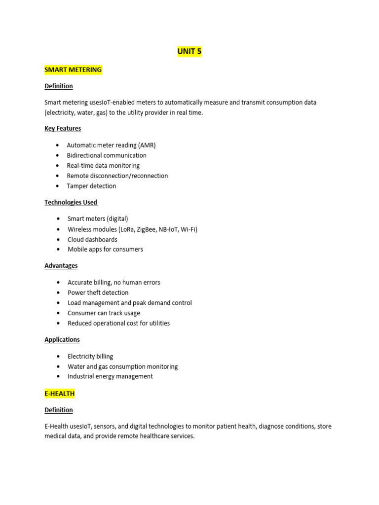 Unit 5 Remaining Notes | PDF | Smart Card | Internet Of Things
