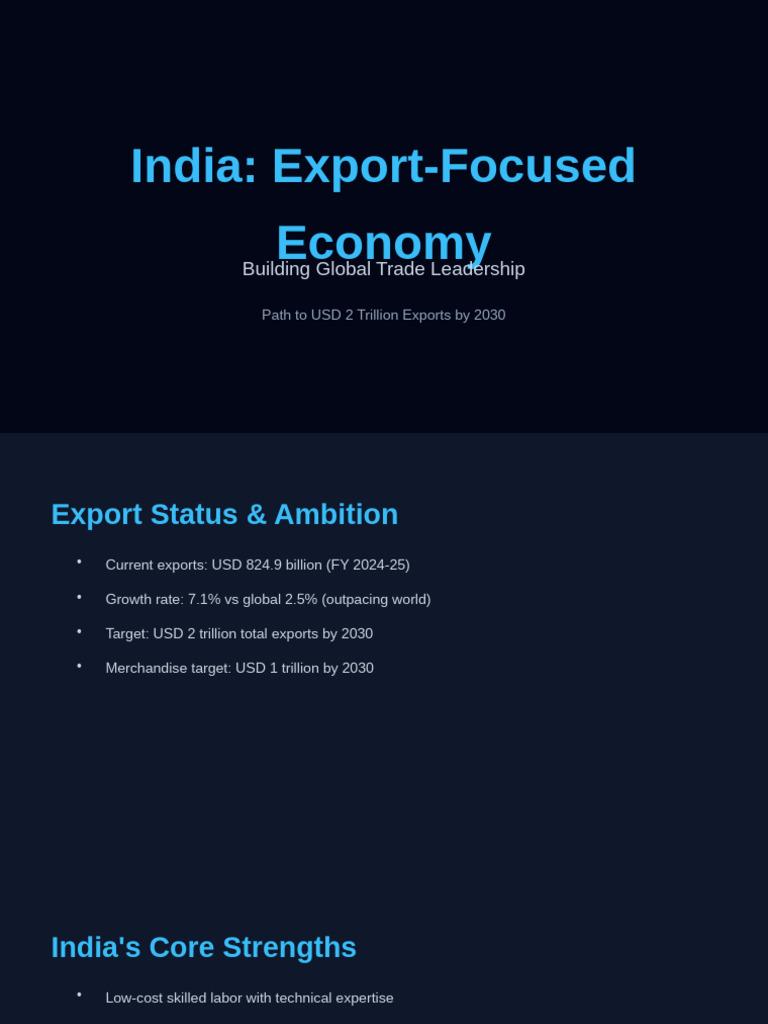 India Export-Focused Economy | PDF