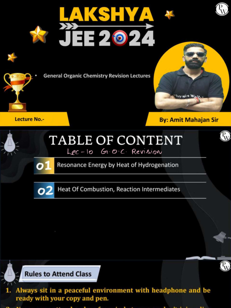 Revision 10 - Class Notes - Lakshya JEE 2024 | PDF