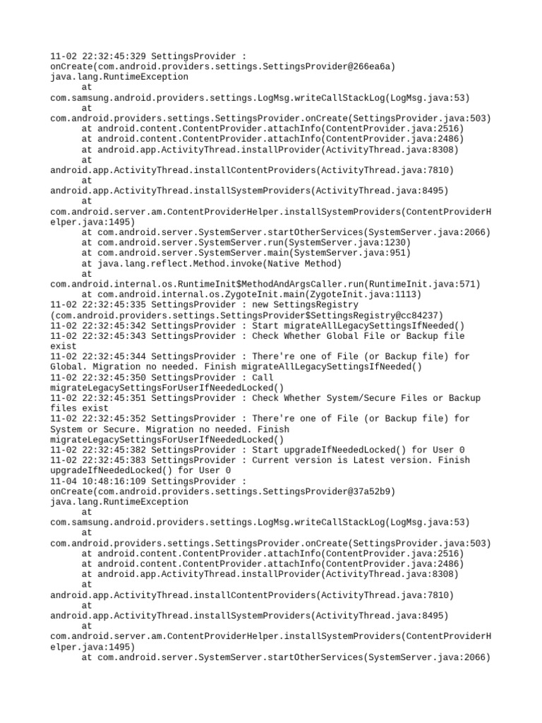Settings Provider | PDF | Java (Programming Language) | Computer ...