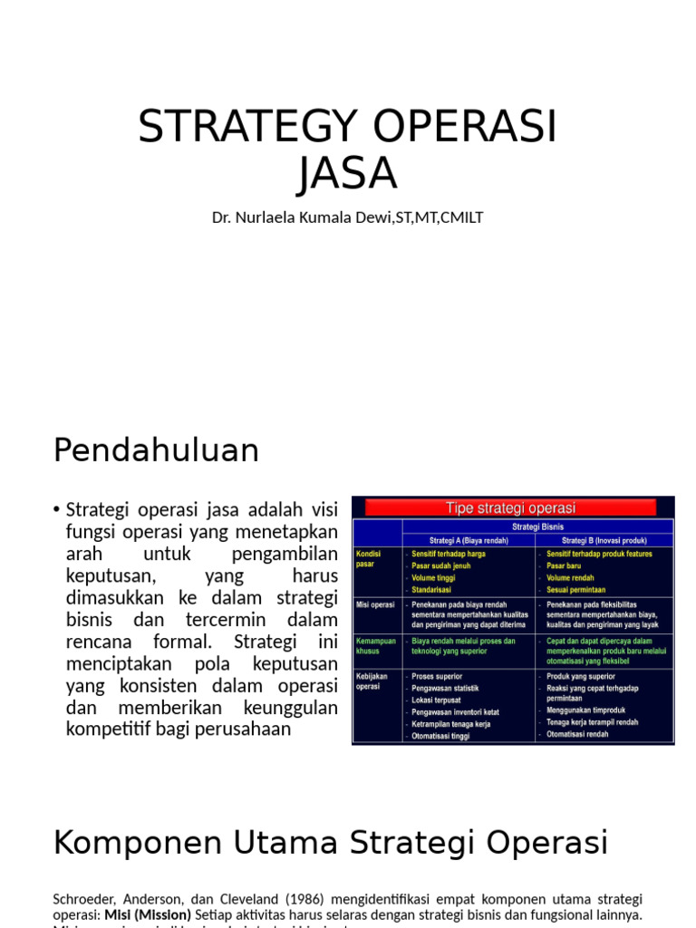 Strategi Operasi Jasa-InISIASI 2 | PDF