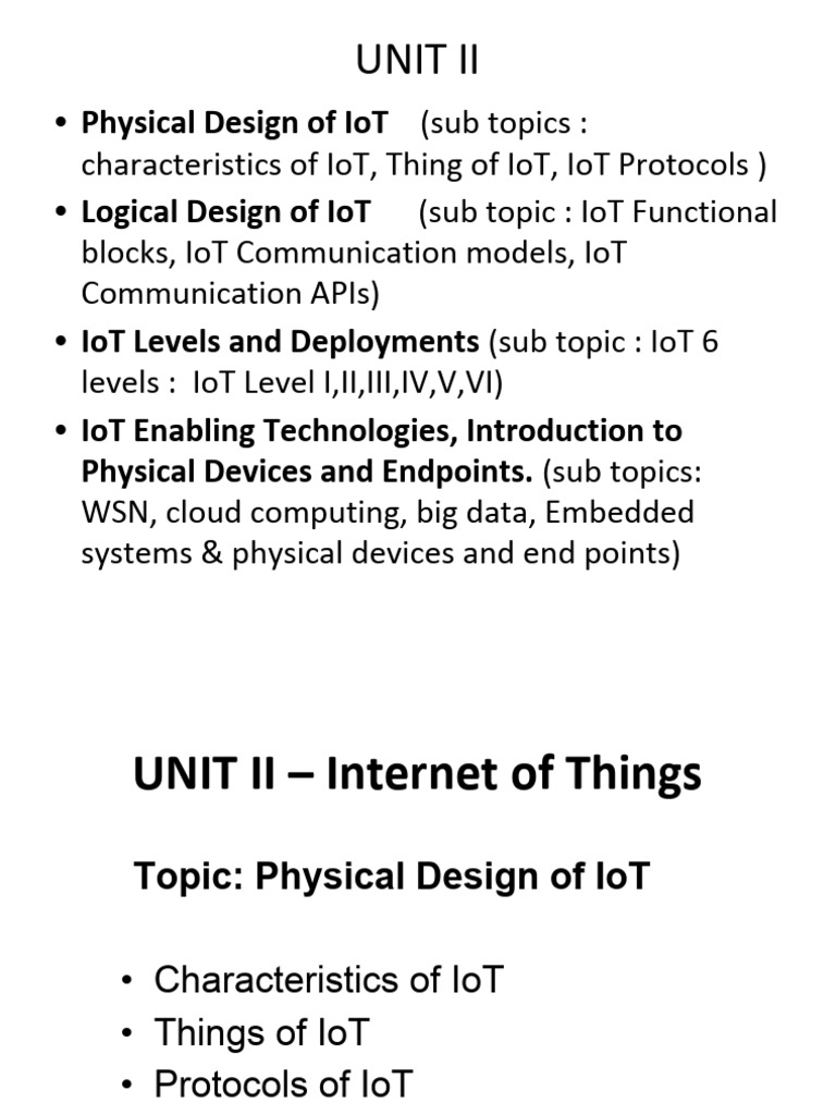 IoT Physical and Logical Design Overview | PDF | Transmission Control ...