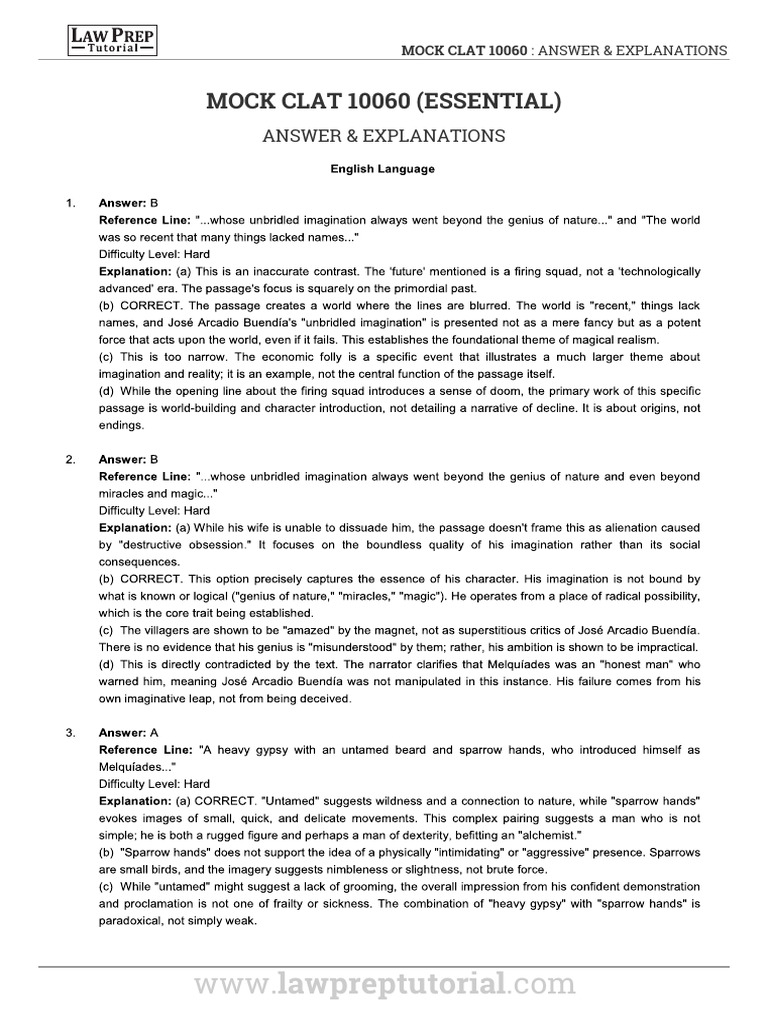 Mock 10060 Answers & Explanation | PDF