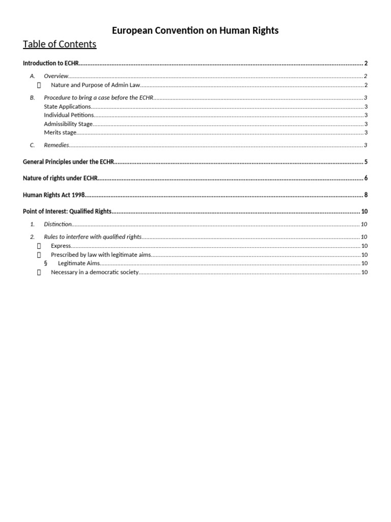 Understanding the European Convention on Human Rights | PDF | Arrest ...