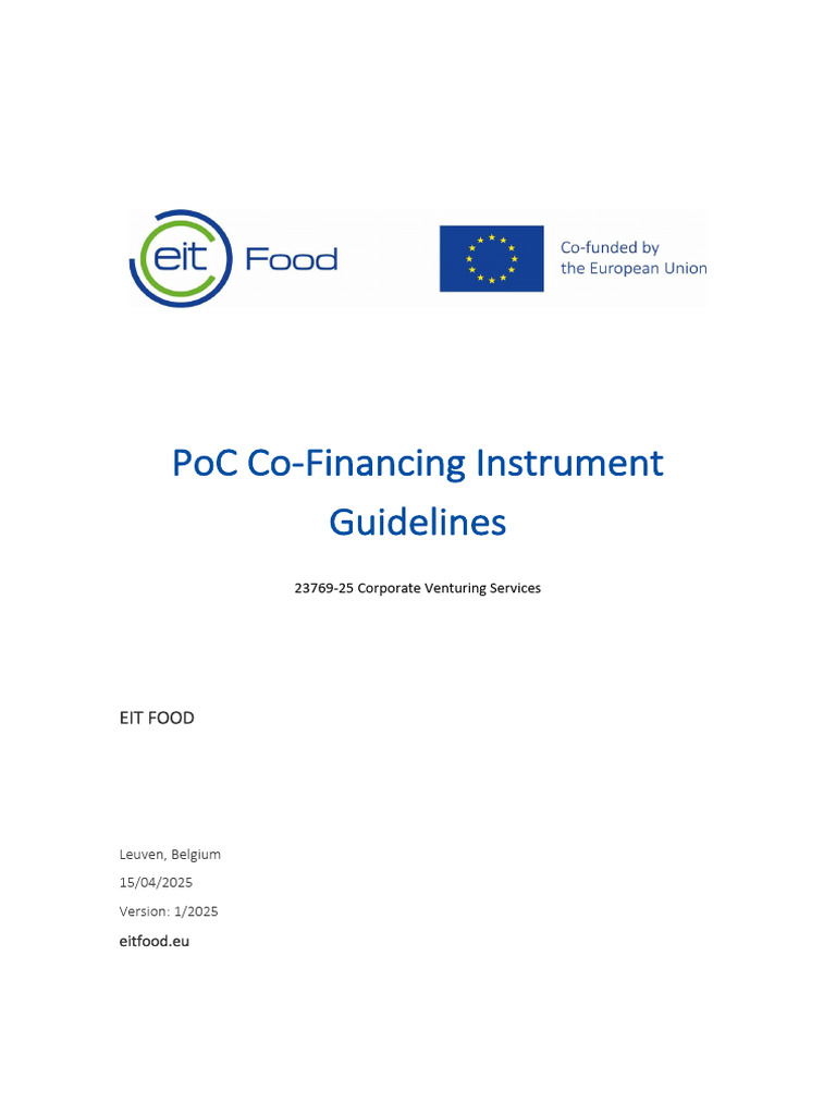 0.1 RFIP Call-Guidelines PoC Co-Financing | PDF | Startup Company ...