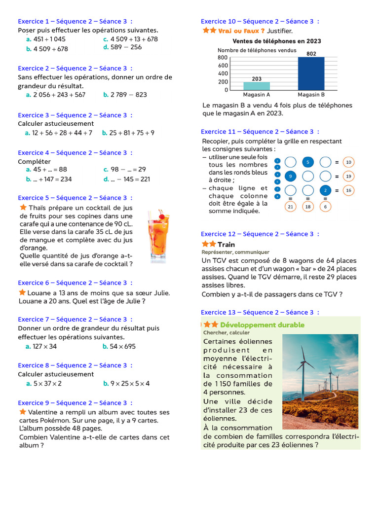 Exercices Séance 3 - Séquence 2 | PDF