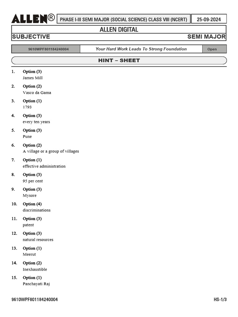 Ph 1+to+3+Semi+Major SST+Cl 8 Sol | PDF