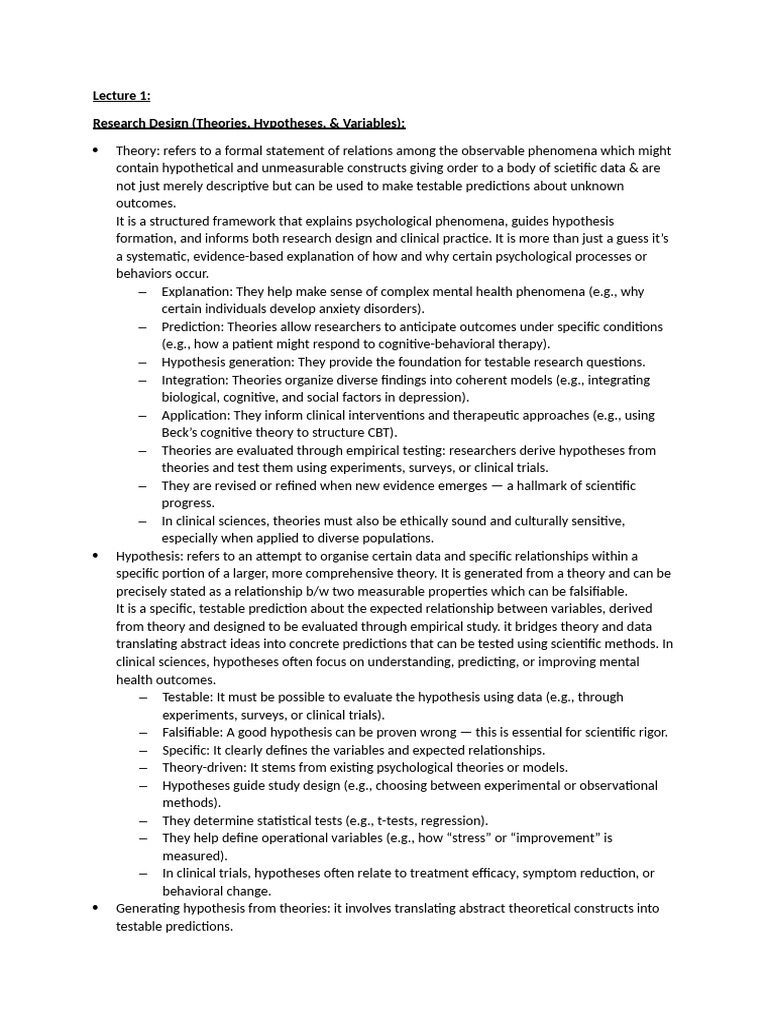 Research Design: Theories & Hypotheses | PDF | Hypothesis | Psychology