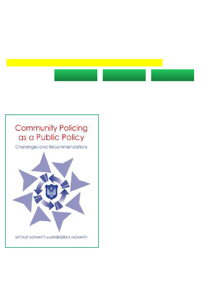 Community Policing As A Public Policy Challenges and Recommendations ...