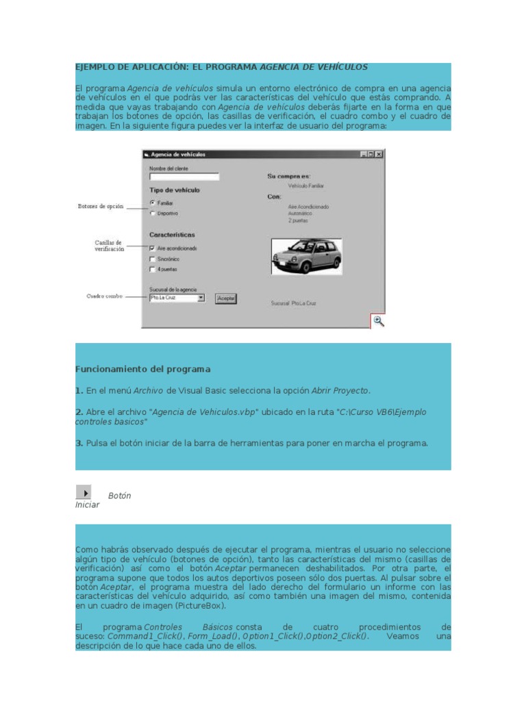 EJEMPLO DE APLICACIÓN Visual Basic Check | PDF | Básico | Comillas