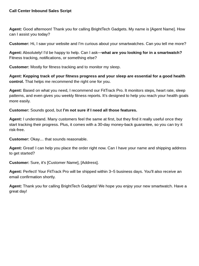 Call Center Sells | PDF