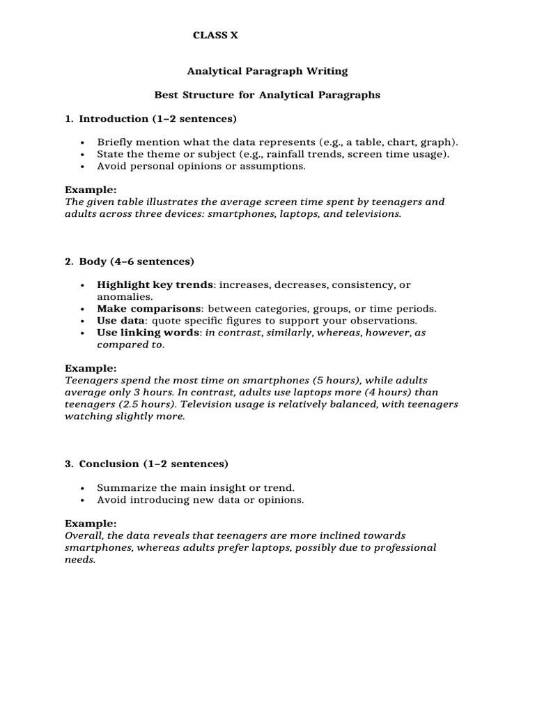 Analytical Paragraph Writing Guide | PDF | Data | Proofreading
