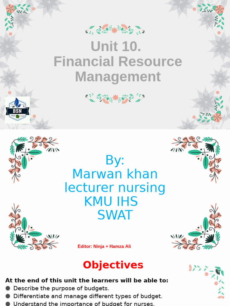 Financial Resource Management for Nurses | PDF | Budget | Expense