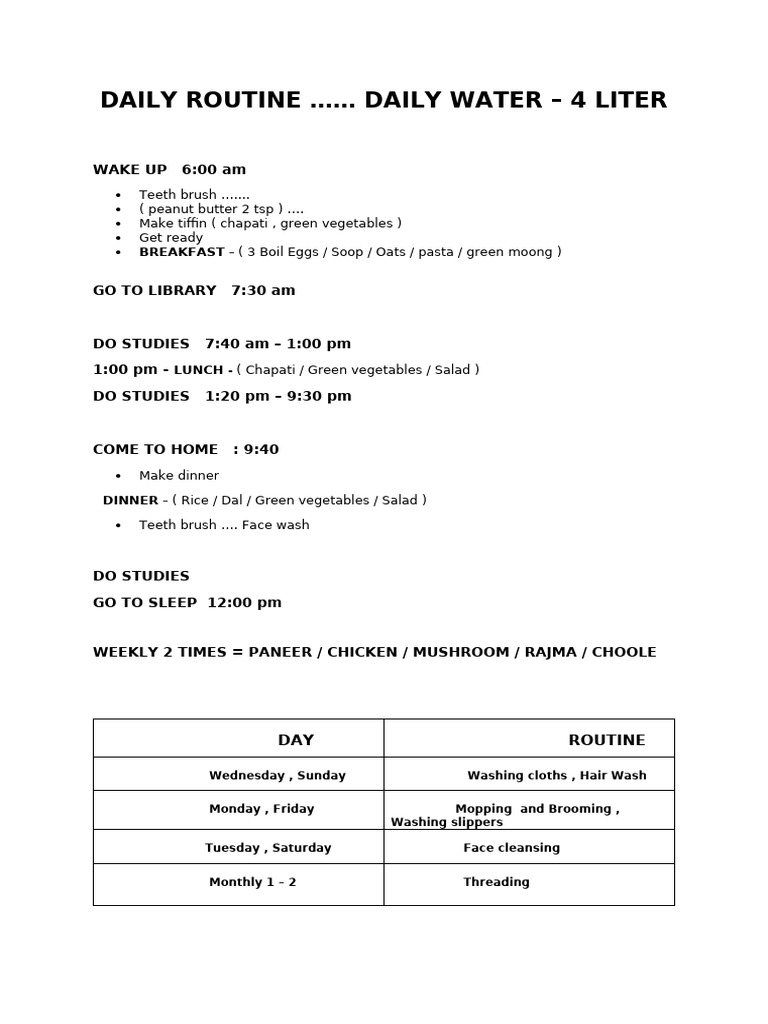 Daily Routine (Preety) | PDF