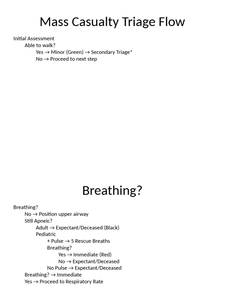 Mass Casualty Triage Guidelines | PDF