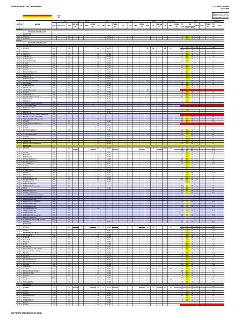 PNB118 Storey Tower Finishes Schedule | PDF | Structural Engineering ...