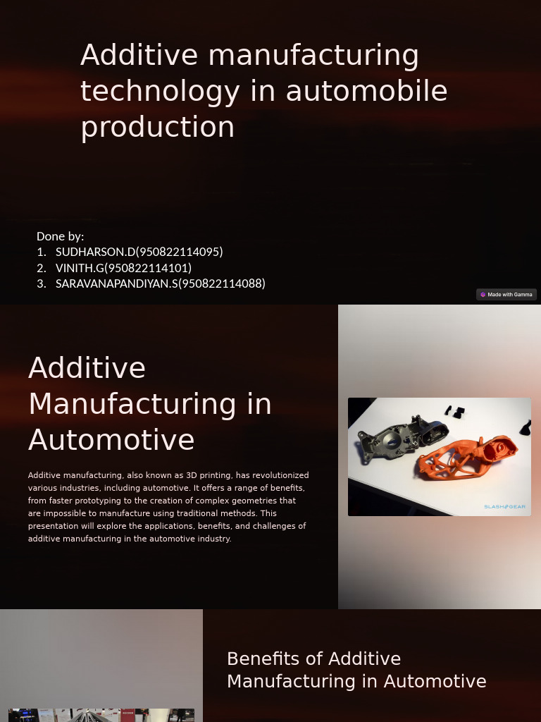 Additive Manufacturing in Automotive Production | PDF | 3 D Printing ...