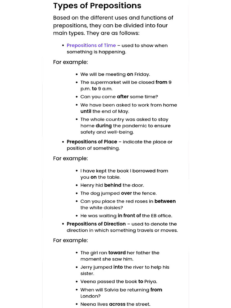 Preposition Notes PDF | PDF
