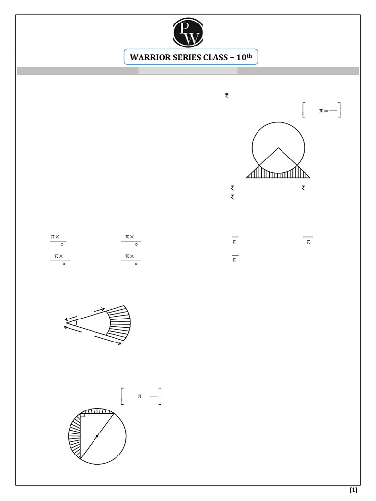 Practice Sheet Area Related To Circles Warrior Dimple Mam Rohit | PDF ...