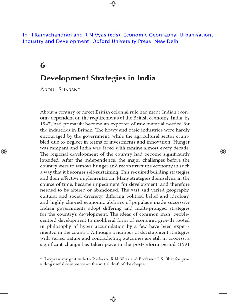 India’s Development Strategies Overview | PDF | Neoliberalism ...