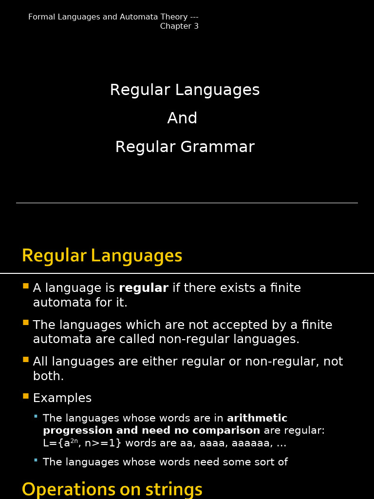 Regular Languages and Grammar Concepts | PDF | String (Computer Science ...
