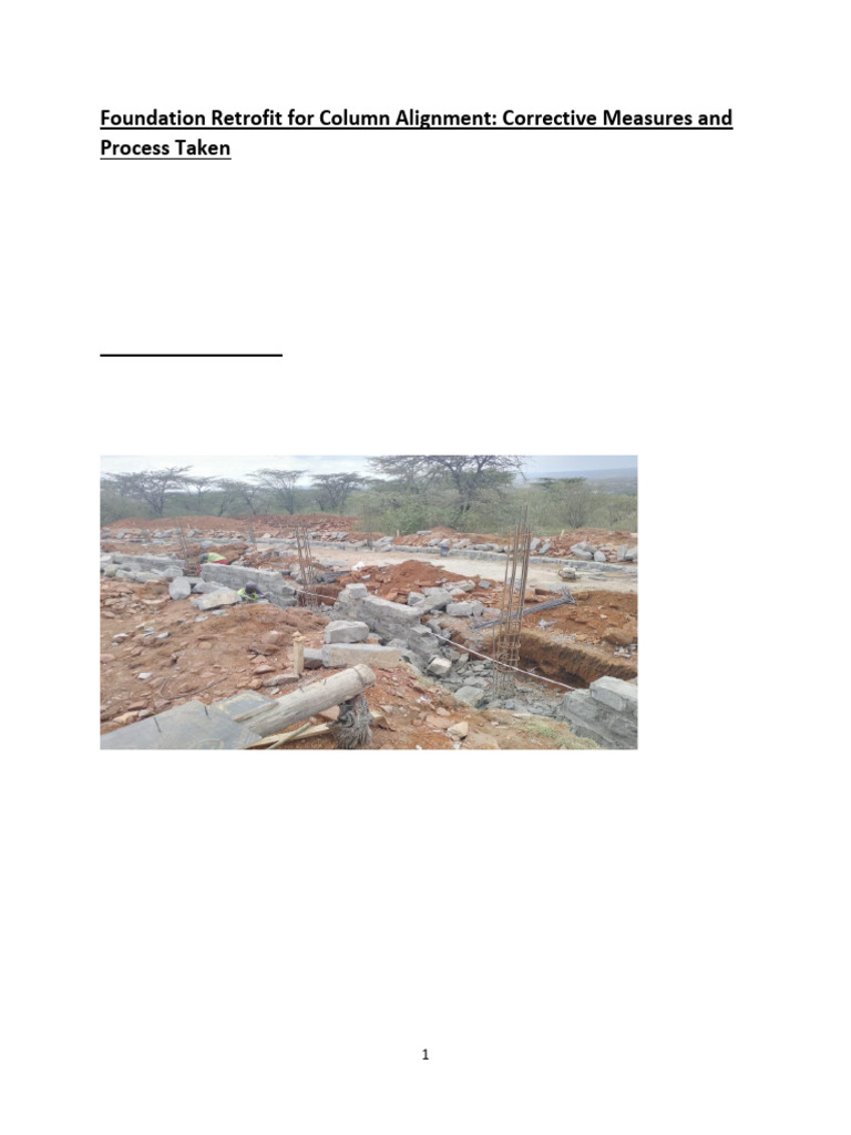 Foundation Retrofit for Column Alignment | PDF | Concrete | Foundation ...