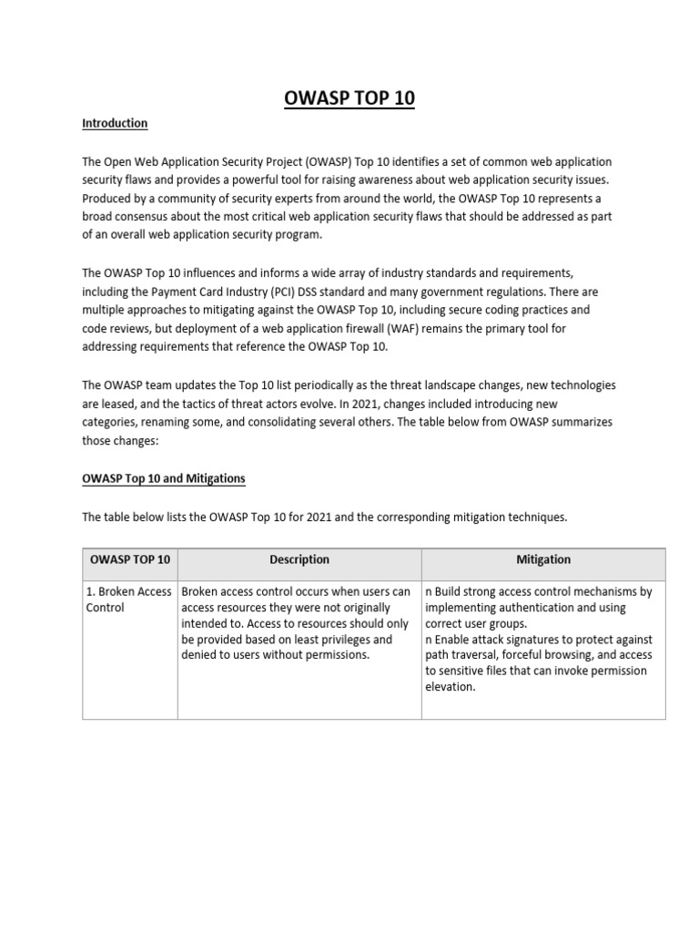 OWASP Top 10 Web Security Risks 2021 | PDF | Security | Computer Security