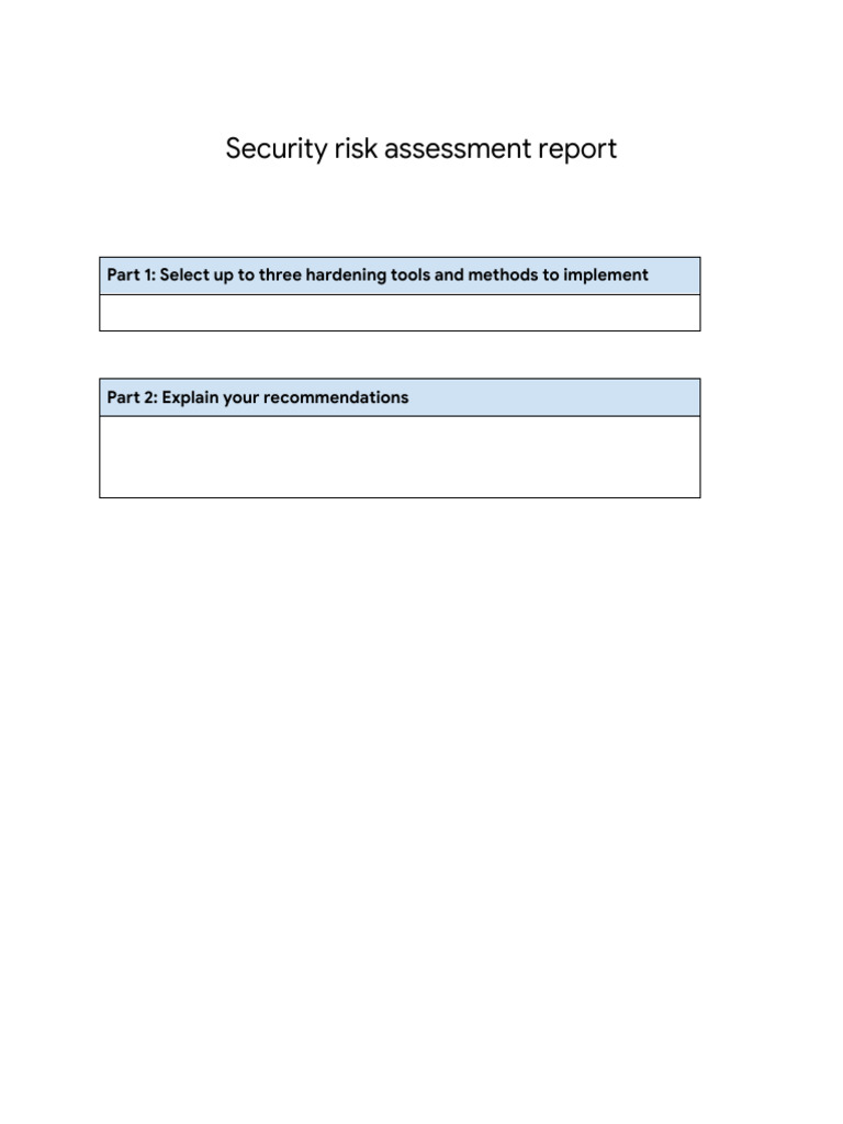 PTm4LtAxSO2RdlGks8eozg Security Risk Assessment Report | PDF